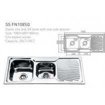 ECT Dante one and 3/4 bowl with one side drainer 1080*480*180mm